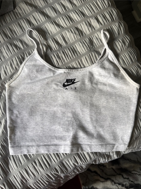 Nike Tops - Nike White Cropped Camisole with Black Nike Air Logo